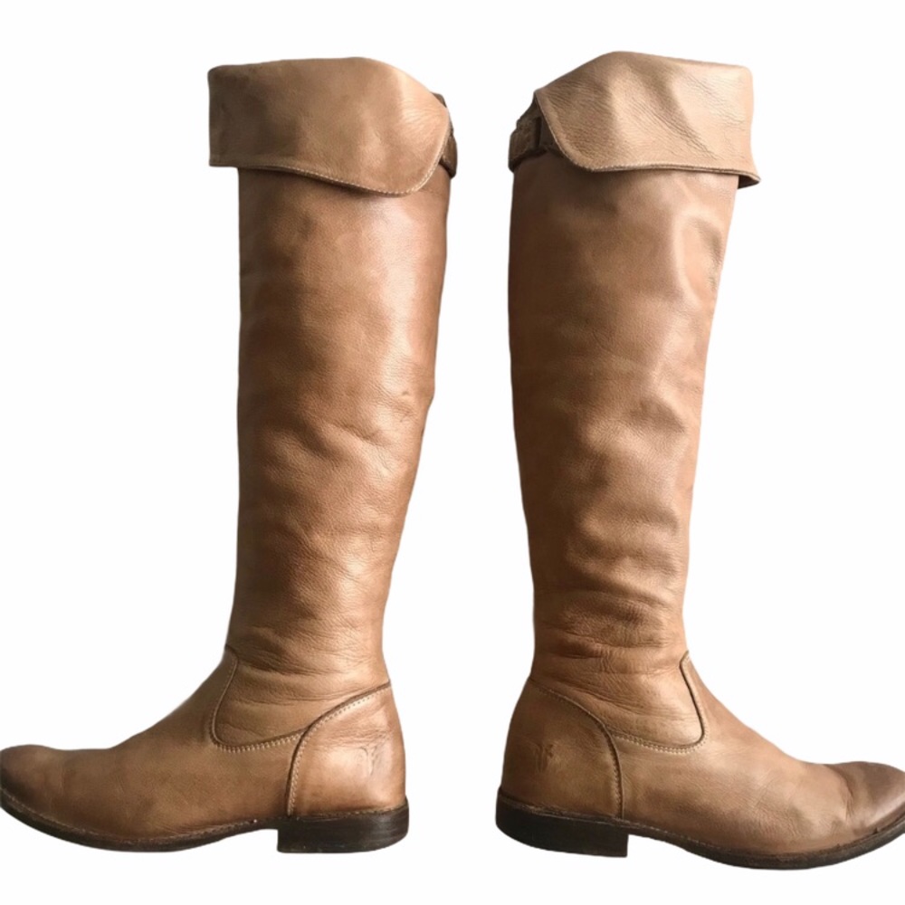 Frye Shirley Over the Knee Ash/Tan Leather Boot - Picture 8 of 16